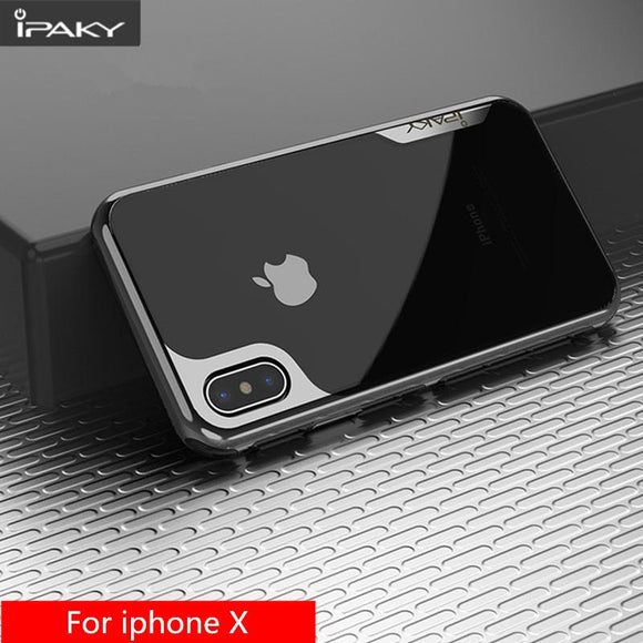 Silicon Transparent TPU and PC Frame Case for iPhone X